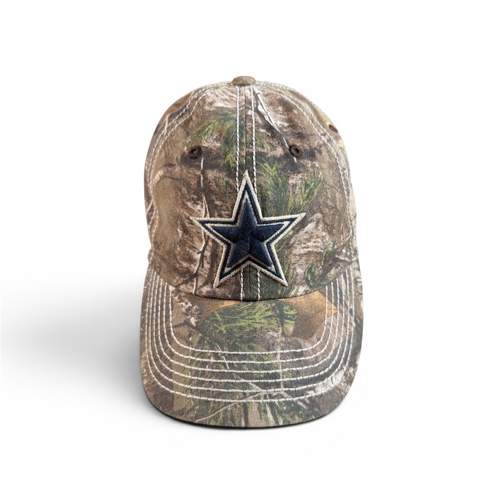 Dallas Cowboys NFL Authentic RealTree Camo Adjustable Hat Star Logo OSFA Brown